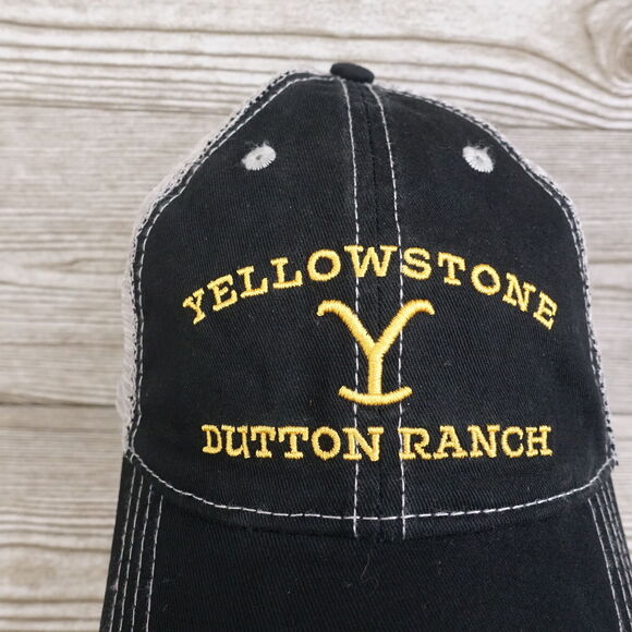 YELLOWSTONE DUTTON RANCH TV SHOW BLACK ADJUSTABLE MESH BASEBALL HAT CAP - Picture 2 of 12